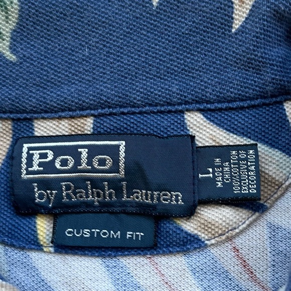 Polo Ralph Lauren 2011 Men’s Blue Floral Print Polo Shirt - Sz L - VGUC - Picture 3 of 5